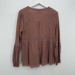 Noelle Dusty Rose Lace Boho Long Sleeve Blouse Top Size Small Cotton Pink Photo 6