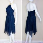 Blondie Nites  navy blue sparkly halter prom‎ dress, size junior 7 Photo 1