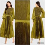 Mac Duggal  49718 Womens Olive Long Sleeve High Neck Heat Pleated Dress Flaws Photo 2