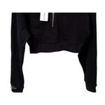 We Wore What NWT Cropped Half Zip Fleece Cotton Hoodie Long Sleeve S Black #3404 Photo 3
