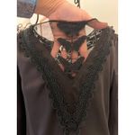 Witchy Goth Rock Punk Alternative Victorian Steampunk Black Lace Leather Top S Photo 5