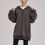 Nap Loungewear Full Zip Oversized Hoodie Sweatshirt Navy Blue Women’s Sz XXS Photo 1