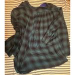 Free People  Plaid Tunic Shirt Purple Blue Oversized Button Down Women Medium Photo 6