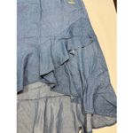 Michael Kors  Chambray ruffle lightweight denim faux wrap skirt size Large NWOT Photo 1