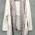 Simply Couture open front cardigan sweater 1X lace embroidered hanky hem fairy Photo 0