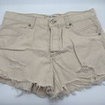 Free People  Now or Never Denim Cream Shorts Size 28 Photo 1