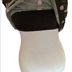 DKNY Swim Bathing Suit Top only Black with Gray Polka dots Loose Fit Small Photo 3