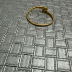 Gold Bypass Minimalist Bracelet, Sculptural Open Bangle, Modern Polished Metal Photo 4