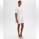 Theory  Sequin T-Shirt Mini Dress Oversized White Small Chic Holiday Bridal Party Photo 1