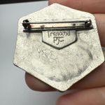 Celtic Hexagon Hex Signed Ireland PJC Brooch Pin Silver Tone / Green Photo 10