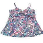 Raisin's Curve Underwire Aries Tankini Top Paisley Print Colorful 14W Photo 2