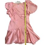 Free People  Scarlett Satin Ruffle Wrap Mini Dress in Peach Size M Photo 7