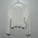 & Other Stories & Other Stories White Ribbed Fringe Sweater Size‎ Small Photo 3