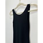 James Perse  Ribbed Knit Midi Dress Black Supima Cotton Stretch Minimalist US 0 Photo 14