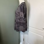 Rag and Bone  Tie-Dye Linen-Cotton Tee – Raw Hem, Washed Black/Charcoal – Size M Photo 1