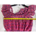 AQUA ‎ Off The Shoulder Ruffle Top Floral Print Pink Purple Blouse - Size S Photo 4