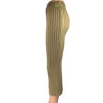 Emory park Green Wool Rib Knit Slit Stretch Midi Straight Pencil Bodycon Skirt S Photo 1