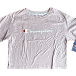 Champion  Light Pink Logo Crop Tee Photo 0