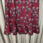 Nanette Lepore Nanette Lenore Wine Red Floral Trumpet Three Quarter Ruffle Sleeve Dress Size 10 Photo 6