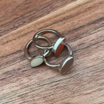 Free People Retro FP Triple Stack Polished Gold & Enamel Rings Photo 3