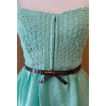 City Triangles Mint Green Cotton Eyelet Sun Dress Bow Belt Boho  ModCloth Size 7 Photo 1