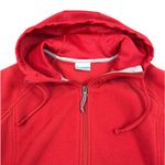 Columbia Fleece Hooded Full Zip Jacket Women M Red Outdoor Everyday Travel Work Photo 3
