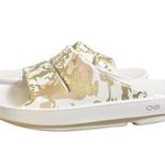 OOFOS Oooahh Limited Edition Sahara Gold Sport Recovery Comfort Slide Sandals White Size 10 Photo 4