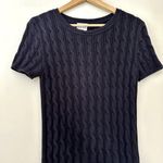 Kate Hill  Cable Knit Crewneck Sweater Top Sz M Photo 1