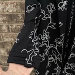 Cato Womens 18/20W Black Flowers Blazer Jacket Career Long Cardigan Open Front Photo 2