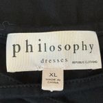 Philosophy  Dress Womens XL‎ Black Lace Up Boho Flowy Minimalist Knee/Midi Shift Photo 7