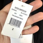 Good American NWT  Black DayNight Ribbed Wrap Midi Dress - Size 2 (Medium) Photo 4