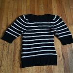 Rebecca Taylor La Vie Black Nad White Striped Pullover Sweater Size Small Photo 0