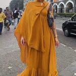 ZARA  dress maxi cape mustard yellow flowy kimono kaftan boho summer  Photo 0