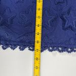 Farm Rio NWT  3D Star Embroidery Top Blouses Shirt Blue Size M Short Sleeve Photo 13