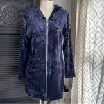 Giuseppe Zanotti  Y2K‎ Sweatshirt Dress Velour Rhinestone Zip Up Hoodie 42 Photo 1