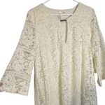 Tacera  Cream/Ivory Elegant Lace Overlay Dress Keyhole‎ Front NWT Size XL Photo 2