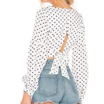 by the way. SUPERDOWN Yasmin Tie Back Crop Top Polka Dot Long Sleeve Photo 1