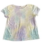 Free People Pastel Tie-Dye STRETCH SHORT SLEEVE VELOUR CROP Shirt M Photo 5