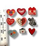 9 pc Emoji Hearts Love Valentines Shoe Charm Compatible With Crocs Jibbitz Set D Pink Photo 2