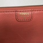 Fossil  Peach Pebbled Leather Zip Around Wallet Pockets Card Slots Pocketbook Photo 2
