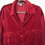 Vintage Y2K velvet beaded button down shirt Red Size XL Photo 2