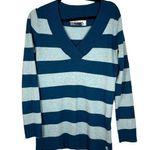 Burton Blue Stripe Wool Blend V Neck Sweater Women's Size Small Photo 0