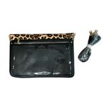 Piper Noble Leopard LARGE Organizer Laptop Crossbody Wallet Handbag Clutch Black Photo 2