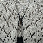 Loft Cardigan Women XL Beige Black Lace Crochet Tie Waist Topper Sweater Boho Tan Photo 6