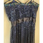 La Femme Navy Blue Sequin Gown Size 0 Prom Ball Gala QuinCeara Homecoming 103544 Photo 8
