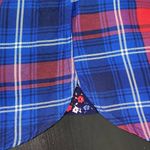 Como vintage  Navy and Red Plaid Button Down Shirt Size Large Preppy Plaid Shirt Photo 6