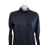 Neiman Marcus Nieman Marcus Black Ruched Long Sleeve Tee Sweater Silk Top Cowl Neck Medium Photo 2
