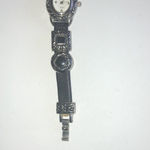 infinity  Silver Tone & Black Boho Band Watch Wristwatch NEW BATTERY Photo 4