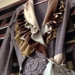 Anthropologie  Ruffle Chocolate Brown Velvet Silk Sheer Mesh Long Cardigan Medium Photo 1