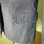 J.Crew  Regent Blazer Jacket Chambray Denim Ruffles‎ Academia Career Office Sz 0 Photo 4